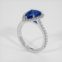 2.85 Ct. Blue Sapphire Ring, Platinum 950 2