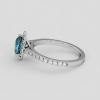 1.14 Ct. Greenish Blue Sapphire Ring, Platinum 950 4