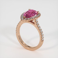 2.06 Ct. Pink Sapphire Ring, 14K Rose Gold 2