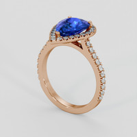 3.04 Ct. Blue Sapphire Ring, 14K Rose Gold 2