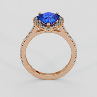 3.04 Ct. Blue Sapphire Ring, 14K Rose Gold 3