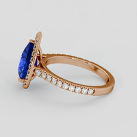 3.04 Ct. Blue Sapphire Ring, 14K Rose Gold 4