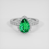 1.61 Ct. Emerald Ring, Silver 1