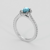 1.14 Ct. Greenish Blue Sapphire Ring, 10K White Gold 2