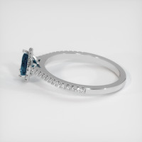 0.55 Ct. Greenish Blue Sapphire Ring, 10K White Gold 4