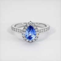 0.86 Ct. Blue Sapphire Ring, 14K White Gold 1