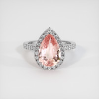 4.17 Ct. Padparadscha Sapphire Ring, 14K White Gold 1