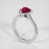 2.01 Ct. Ruby Ring, 14K White Gold 2