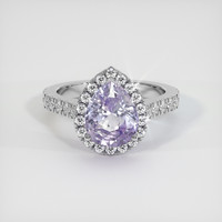 2.55 Ct. Purple Sapphire Ring, 14K White Gold 1