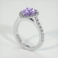 2.55 Ct. Purple Sapphire Ring, 14K White Gold 2