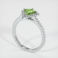 0.86 Ct. Yellowish Green Sapphire Ring, 14K White Gold 2