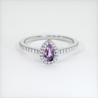 0.73 Ct. Purple Sapphire Ring, 14K White Gold 1
