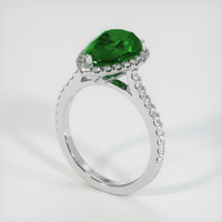 2.97 Ct. Emerald Ring, 18K White Gold 2