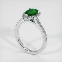 1.12 Ct. Emerald Ring, 18K White Gold 2