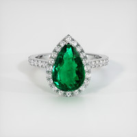2.85 Ct. Emerald Ring, 18K White Gold 1