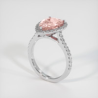 4.17 Ct. Padparadscha Sapphire Ring, 18K White Gold 2