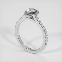 0.80 Ct. Sapphire Ring, 18K White Gold 2