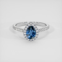 1.45 Ct. Blue Sapphire Ring, 18K White Gold 1