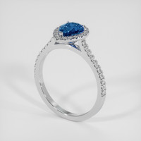 1.45 Ct. Blue Sapphire Ring, 18K White Gold 2