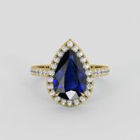 3.06 Ct. Blue Sapphire Ring, 18K White Gold 1