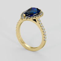 3.06 Ct. Blue Sapphire Ring, 18K White Gold 2