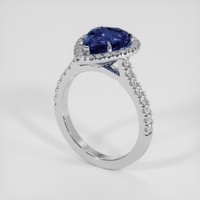 2.96 Ct. Blue Sapphire Ring, 18K White Gold 2