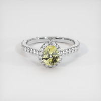 0.94 Ct. Yellow Sapphire Ring, 18K White Gold 1