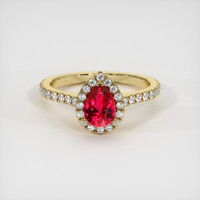 1.57 Ct. Purplish Red Ruby Ring, 10K Yellow Gold 1
