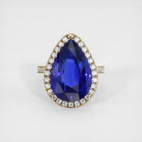 10.15 Ct. Blue Sapphire Ring, 14K Yellow Gold 1