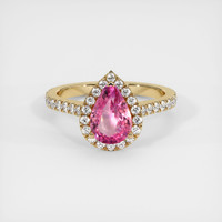 2.07 Ct. Pink Sapphire Ring, 14K Yellow Gold 1