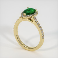 1.12 Ct. Emerald Ring, 18K Yellow Gold 2