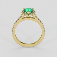 0.65 Ct. Emerald Ring, 18K Yellow Gold 3