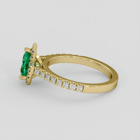 0.65 Ct. Emerald Ring, 18K Yellow Gold 4