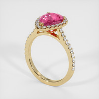 2.96 Ct. Purplish Pink Sapphire Ring, 18K Yellow Gold 2