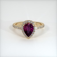 1.31 Ct. Pinkish Purple Sapphire Ring, 18K Yellow Gold 1