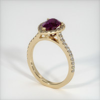 1.31 Ct. Pinkish Purple Sapphire Ring, 18K Yellow Gold 2