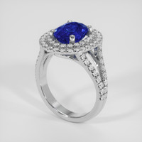 3.07 Ct. Blue Sapphire Ring, Platinum 950 2