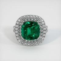 4.39 Ct. Emerald Ring, Platinum 950 1