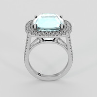 9.30 Ct. Greenish Blue Aquamarine Ring, Silver 3