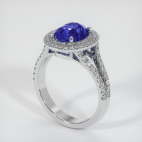 3.30 Ct. Blue Sapphire Ring, 10K White Gold 2