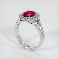 1.24 Ct. Pinkish Red Ruby Ring, 10K White Gold 2