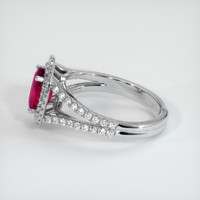 1.24 Ct. Pinkish Red Ruby Ring, 10K White Gold 4