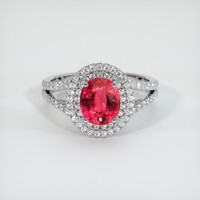 1.59 Ct. Pinkish Red Ruby Ring, 10K White Gold 1