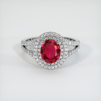 1.39 Ct. Purplish Red Ruby Ring, 10K White Gold 1