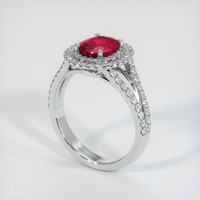 1.39 Ct. Purplish Red Ruby Ring, 10K White Gold 2