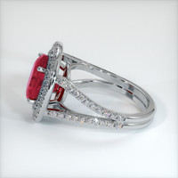 3.08 Ct. Pinkish Red Ruby Ring, 10K White Gold 4