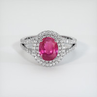 1.68 Ct. Purplish Red Ruby Ring, 10K White Gold 1