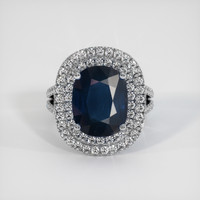 6.15 Ct. Blue Sapphire Ring, 10K White Gold 1