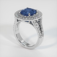 3.80 Ct. Blue Sapphire Ring, 14K White Gold 2