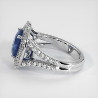 3.80 Ct. Blue Sapphire Ring, 14K White Gold 4